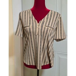 Fifty Street | Striped Beige and Black Women's Blouse